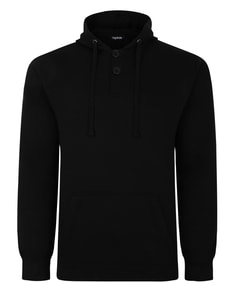 Bigdude Buttoned Pullover Hoody Schwarz